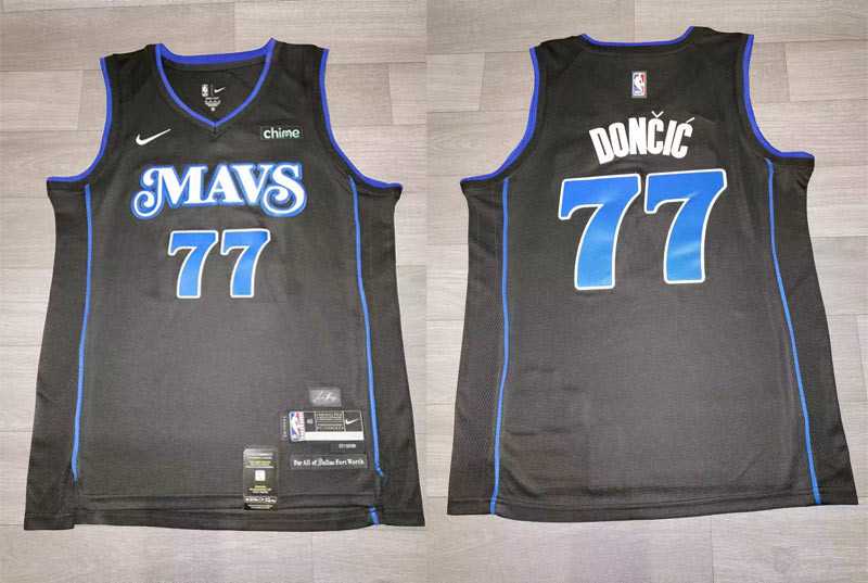 Mavericks 77 Luka Doncic Black Nike 2023-24 City Edition Swingman Jersey->->NBA Jersey